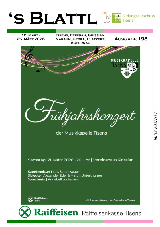 's Blattl 12.03. - 25.03.2026