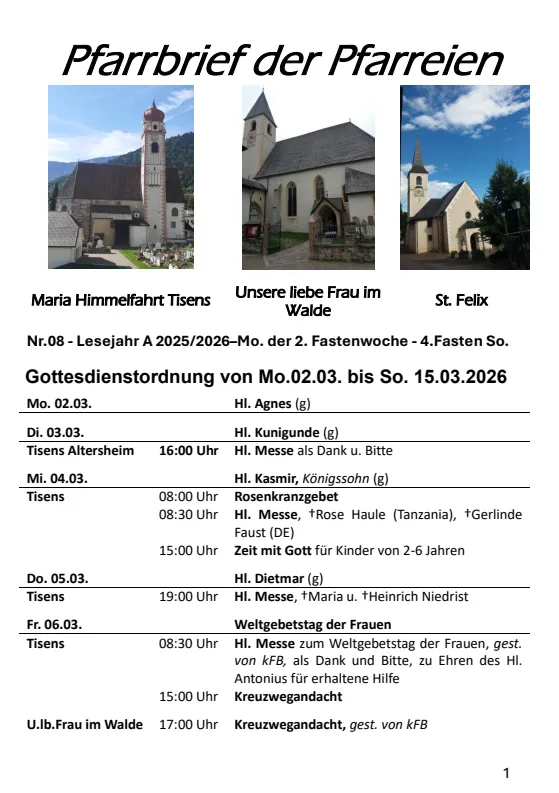 Lettera parrocchiale