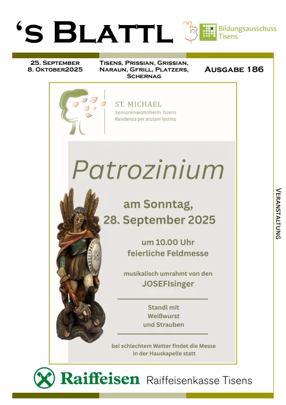 's Blattl 25.09. - 08.10.2025 's Blattl 25.09. - 08.10.2025