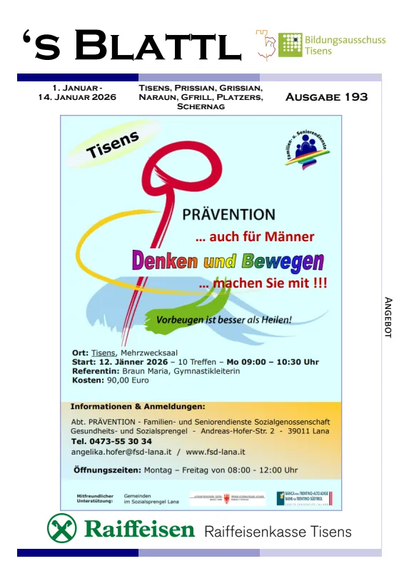 `s Blattl 01.01. - 14.01.2026